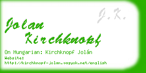 jolan kirchknopf business card
