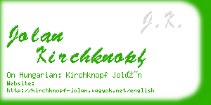 jolan kirchknopf business card